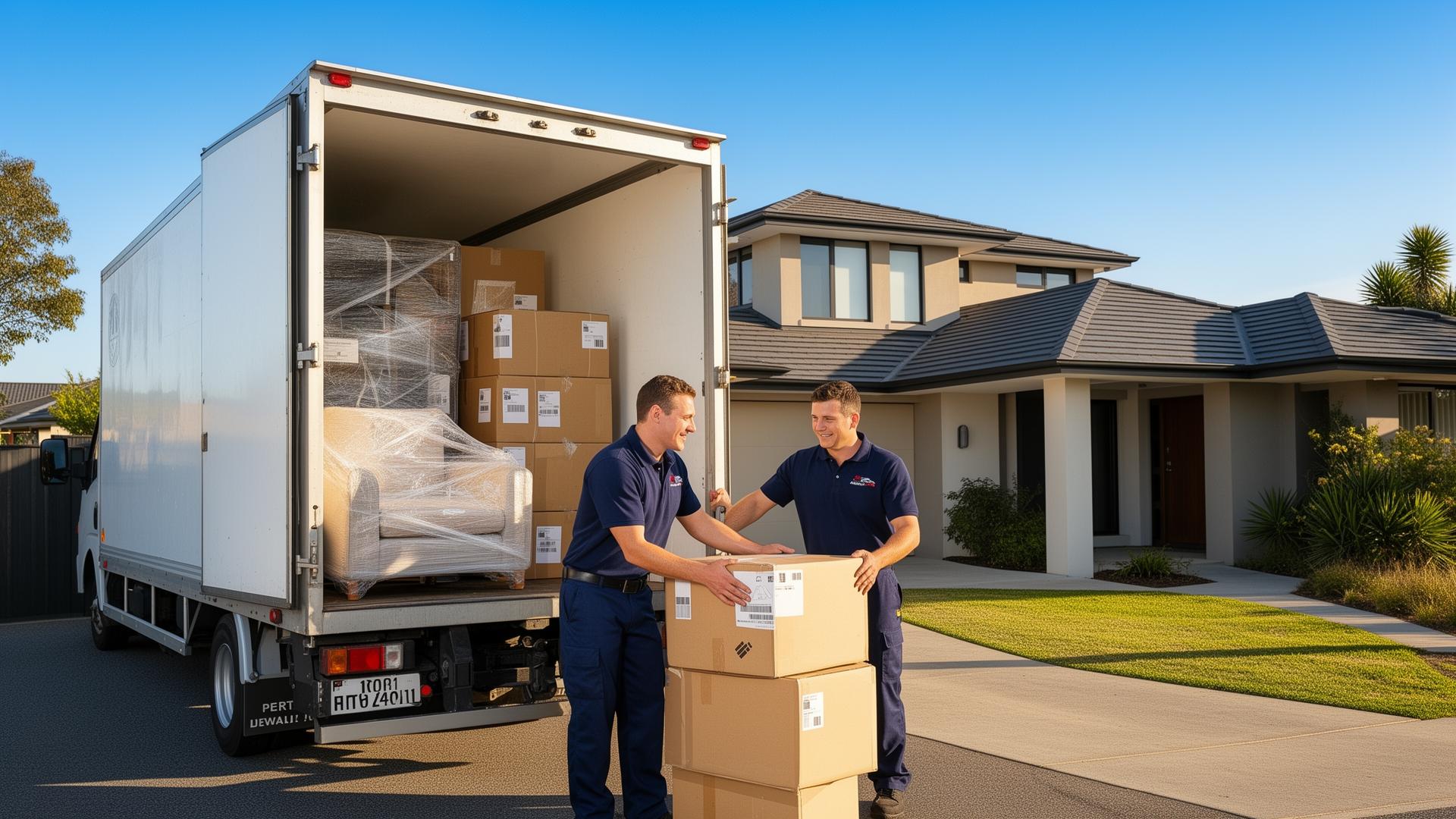 Here To Move removalists loading a truck in Perth